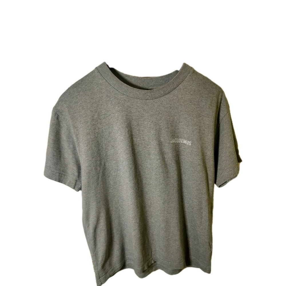 Jacquemus Men's Gray Jersey Cotton Short Sleeve Crew Neck T-Shirt